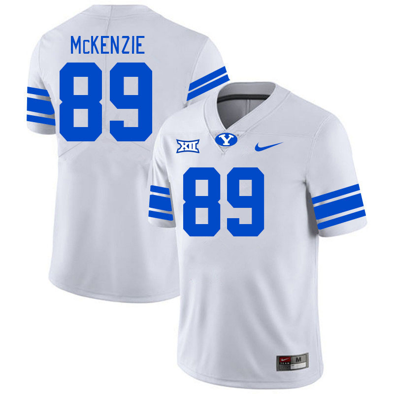 Men #89 Dominique McKenzie BYU Cougars College Football Jerseys Stitched Sale-White